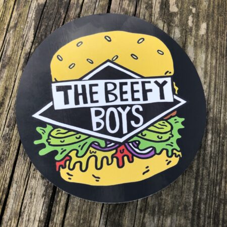 Beefy Boys burger logo sticker