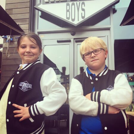 Black and white, childrens Beefy Boys Leatherman jacket