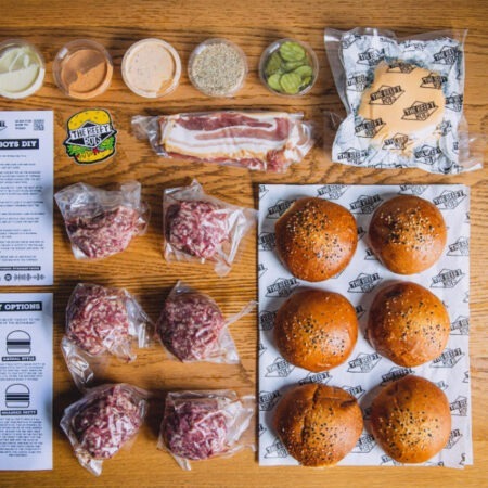 Beefy Boys DIY Box, includes everything you need to have a Beefy Boys meal at home