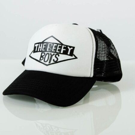 Beefy Boys black & white truckers cap