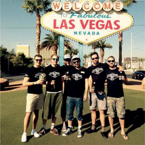 The boys outside the Welcome to Las Vegas sign