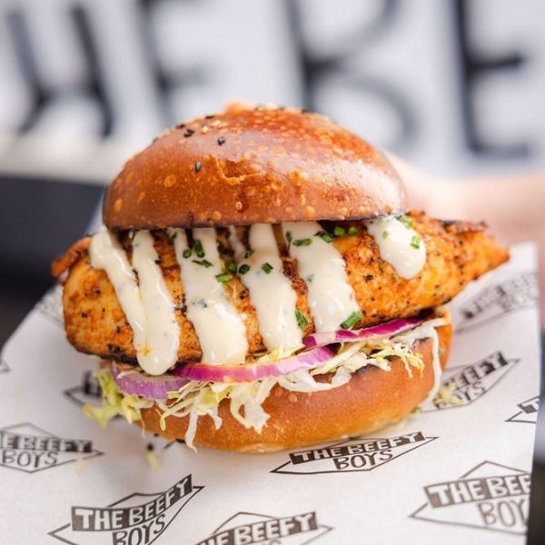 Our chicken patty is generously smothered in Buffalo sauce and topped with blue cheese mayo, lettuce, and red onion